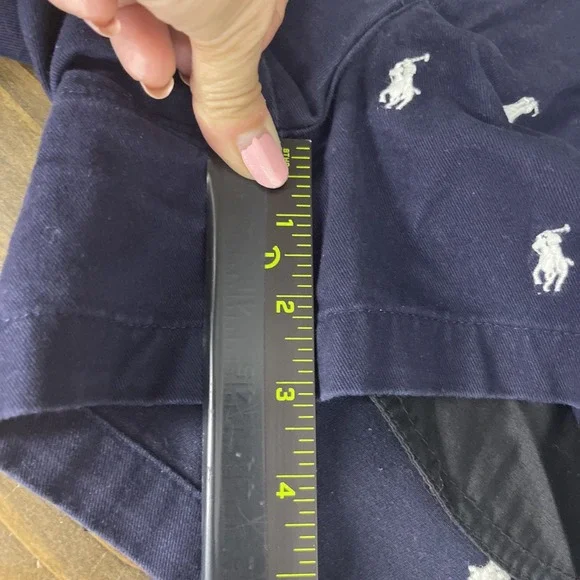 Ralph Lauren Sport Shorts Womens Size 6 Navy Blue Embroidered Pony Chino Summer - Picture 9 of 12